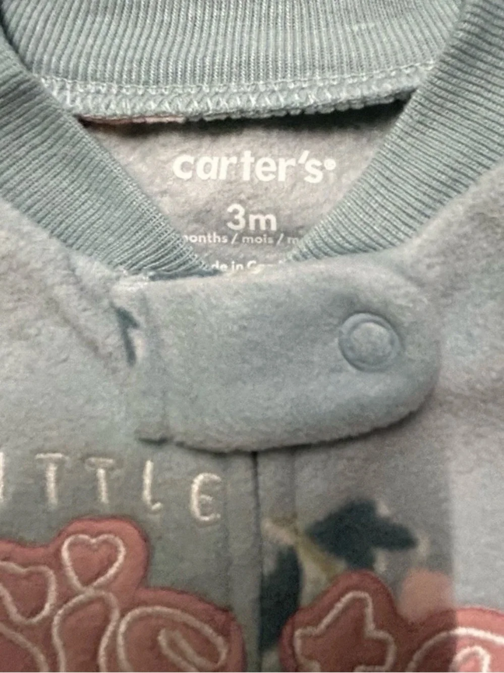 Baby Girl Footie Pajamas Little Sister Clouds Dogs Size 0-3 Months